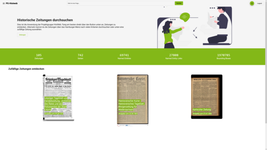 Startseite Startseite der Website von der PG HistWeb